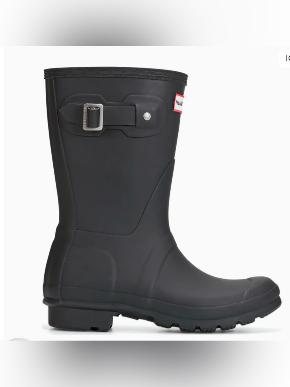 Hunter Black Short Rain Boots with Buckle